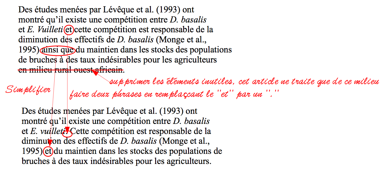 Exemple de corrections de style.